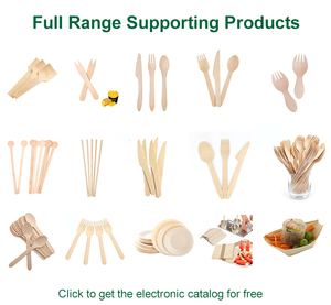 Juego de Cubiertos de Madera Biodegradables Ecológicos, Cuchara, Cuchillo y Tenedor, Resistentes al Calor, Desechables, para Fiestas y Campamentos - Product Image 5