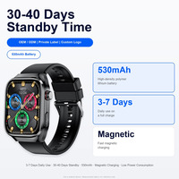 Montre connectée TK16P avec écran AMOLED de 2,04 pouces, ECG, HRV, tension artérielle, oxygène sanguin, suivi du sommeil, IP68, appels Bluetooth, suivi de la forme physique