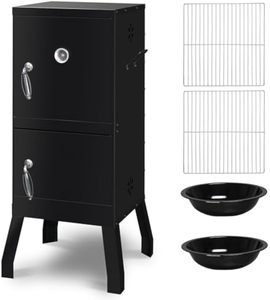 Barbecue Charcoal Grill with Double Doors Backyard Outdoor Vertical <b>BBQ</b> Charcoal Smoker Barbeque - Product Image 1