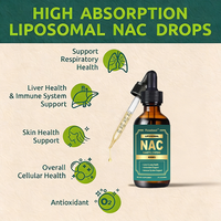 Vente en gros de suppléments anti-âge en vrac, formule personnalisée, purement végétaliens, 600 mg de NAC en gouttes, N-acétylcystéine pour la santé de la peau et les propriétés antioxydantes