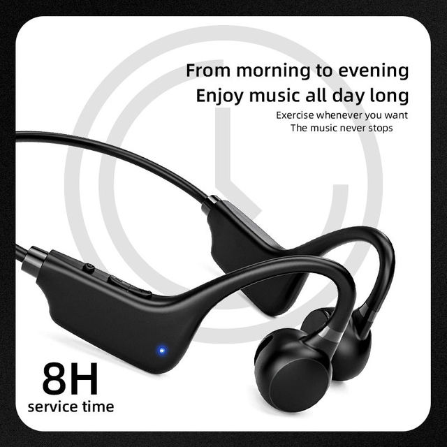 Bluetooth Headphones Bone Conduction 8H Use Time True Wireless Bluetooth Earphones With Headset Mic
