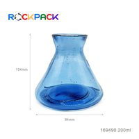 Diffuseur de parfum en verre sans flamme de 200 ml, forme conique, coloré, avec bâtonnets, emballage pour aromathérapie