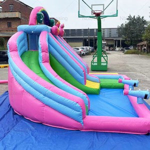 NewBlessing PVC House Water Slide Inflatable With <b>Trampoline</b> and Pool House Castle Water House NewBlessing P - Product Image 3