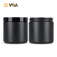 Récipient HDPE noir direct d'usine 150-200ml avec capuchon à double verrouillage, pot de col de 47mm bouteille de supplément