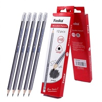 Crayons triangulaires Foska à mine graphite de 2 mm, surface lisse, peinture écologique inaltérable, avec gomme offerte