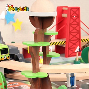 Tùy Chỉnh Đường Sắt Thành Phố Bằng Gỗ <span class=keywords><strong>Train</strong></span> <span class=keywords><strong>Set</strong></span> Và Bảng Cho Trẻ Em W04C219 - Product Image 3