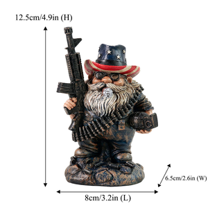 Figura de <span class=keywords><strong>Guerrero</strong></span> Enano de Camuflaje <span class=keywords><strong>Americano</strong></span> de Resina - Pieza Decorativa de Estilo Rústico Pintada a Mano para Decoración de Escritorio/Patio - Product Image 6