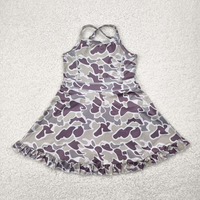 Robe-jupe de yoga d'été pour bébés filles, motif camouflage gris, vêtements de sport actifs