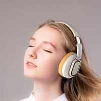 Casque pliable Bloutooth Brown Office Deep Heavy Extra Bass BT 5.0 casque bleu sans fil avec carte Tf