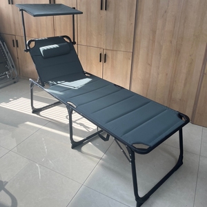 Chaise longue pliante <span class=keywords><strong>XXL</strong></span> rembourrée avec 5 positions réglables en hauteur, appui-tête et pare-<span class=keywords><strong>soleil</strong></span> – Vente en gros - Product Image 1