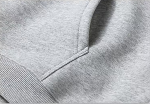 Sweat-shirt à capuche unisexe gris, coupe ample, en coton French Terry, décontracté, pull d'automne avec poche avant, longueur normale - Product Image 4