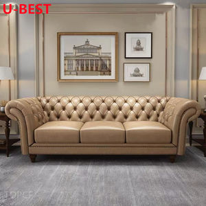 U-BEST Canapé 3 places en cuir rétro, canapé d'appartement, canapé, divan, canapé, meubles de salon de maison, meubles de salon - Product Image 2