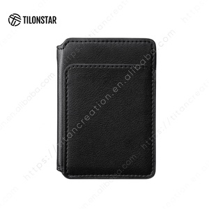 TILONSTAR TWW263 Premium Cartera pequeña Anti-RFID Viajes de negocios Magsafe Cuero ID Titular de la tarjeta de crédito para la espalda del teléfono móvil - Product Image 1