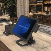 Système de point de vente pliable en alliage d'aluminium de 15,6 pouces tout-en-un Windows/Android Caisse enregistreuse Écran tactile capacitif Full HD Wi-Fi 6