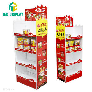 Rak Display Kardus Makanan Supermarket Pop Up Warna-Warni Kustom untuk Promosi Mie Instan - Product Image 1
