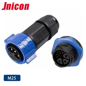 Jnicon M25 Grote AC Power Applicatie Mannelijke Vrouwelijke Ip67 3 + 13 Pin Waterdichte Paneel Mount Connector