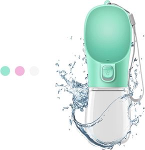 Bouteille d'eau de voyage pour chien de 380 ml, ronde, sûre, portable, en plastique, anti-fuite, lavable, durable, pour une utilisation en extérieur, pour chat et chien - Product Image 2