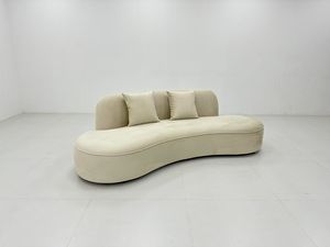 Maintenant simple sur l'aire de repos du canapé incurvé de la lune, le salon, le tissu de meubles de salon de beauté forme spéciale - Product Image 4