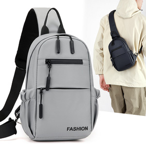 Fashionable Men's Chest Bag Crossbody Backpack Breathable Outdoor Commuting Casual Shoulder Bag Gray Black Green Blue - Product Image 2
