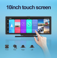 CMSV6-Cámara de salpicadero con pantalla táctil, sistema de navegación 4G para camión, autobús, remolque, vista trasera de 10 pulgadas, 4 canales, Android 9,0, 4 cámaras