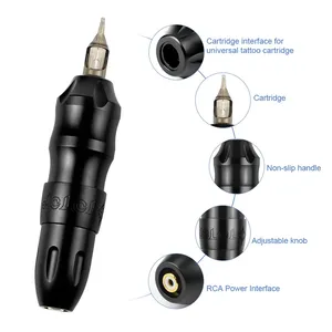 Máquina de tatuaje rotativa de 3.5mm con profundidad de aguja ajustable, motor silencioso y potente, tipo cartucho para delinear y sombrear. - Product Image 4