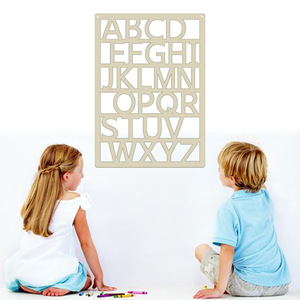 Letrero moderno minimalista de madera con el alfabeto inglés en mayúsculas y minúsculas, decoración para el hogar, juguete educativo con números para bebés, adorno para la casa. - Product Image 1