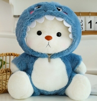 Prix de gros Personnage de dessin animé Point Ours Peluche Chapeau Réversible Surprise Animal Jouets en peluche