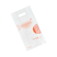 Sac en plastique personnalisé avec logo OEM, poignée découpée, qualité alimentaire, jetable, pour emballage de bubble tea et milk tea à emporter