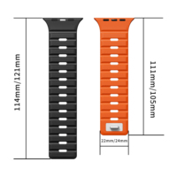 Bracelet de montre en silicone ultra luxe 42/44/45/49mm étanche pour Apple Ultra 2 Series 7/8/9/10 SE Smartwatch Bandes de caoutchouc de luxe
