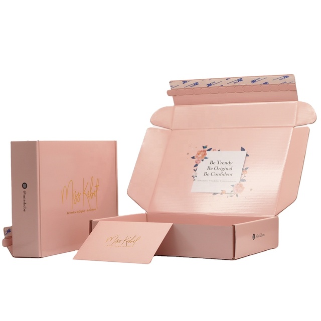 Custom Color/LOGO Express Box Mailer Shipping Carton Corrugated Pink Packaging Boxes
