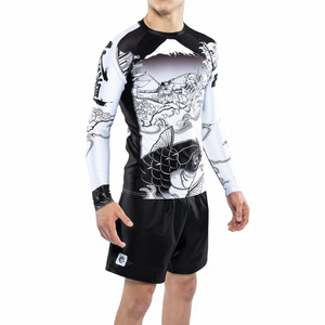 เสื้อรัดรูปแขนยาวผ้าสแปนเด็กซ์ MMA BJJ เสื้อแรชการ์ดแบบกำหนดเอง - Product Image 1