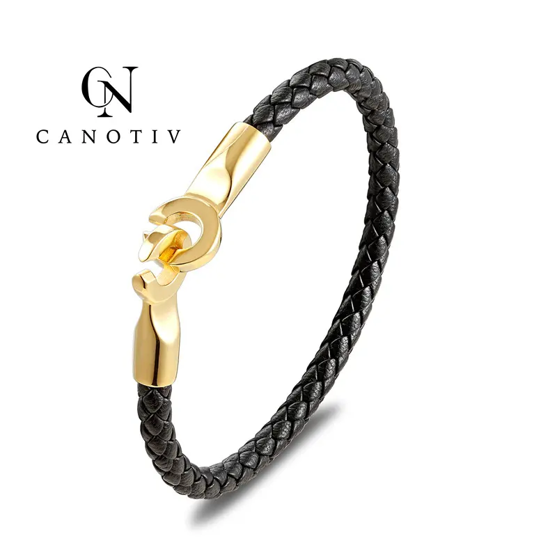 Wholesale Super Quality Genuine Braided Leather bracelet men charms jewelry accessory male bracelet