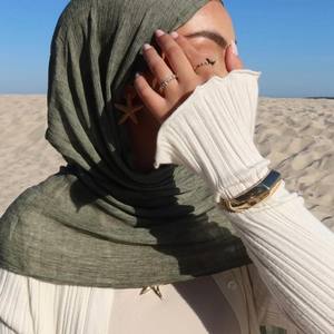 2025 New Premium Textured Cotton Rayon Hijab Rayon Crinkle <b>Shawl</b> Cheaper Muslim <b>Women</b> - Product Image 2