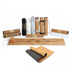 LEECORK Hot Sale Yoga Mat 5mm Custom Print Foldable Anti Slip TPE Yoga Mat Professional Natural Cork Yoga Mats