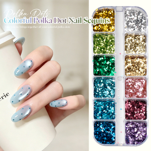 Missgooey Paillettes à ongles colorées à pois, couleurs mélangées, flocons de paillettes ronds pour la décoration des ongles, commande en gros, OEM - Product Image 1