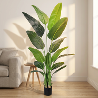 Vente en gros d'arbres artificiels en PU de haute qualité, bananiers et palmiers du voyageur, 160 cm, décoration intérieure et extérieure pour jardin