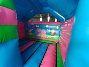 Commerciale all'aperto buttafuori giochi infantili Peppa cartone animato maiale gonfiabile <span class=keywords><strong>casa</strong></span> di rimbalzo con scivolo gonfiabile Combo per i bambini - Product Image 5