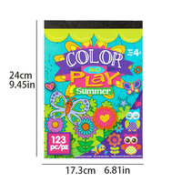 Livre d'activités autocollantes d'été 123 pièces Color & Play, kit de coloriage et de jeux pour enfants avec fleurs et papillons pour l'artisanat et la décoration extérieure
