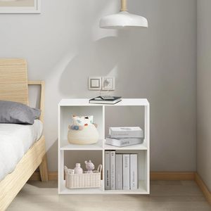 Wooden Storage <strong>Cubes</strong> Bookcase Unit Shelf Closet Cabinet DVD Rack Bookshelf File Organizer Rack 4 <strong>Cube</strong> <strong>White</strong> - Product Image 1