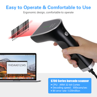 Lecteur de codes-barres avec garantie de deux ans, CE FCC ROHS, lecteur de codes-barres laser 1D filaire USB, compatible avec Windows/Mac/Android/Linux