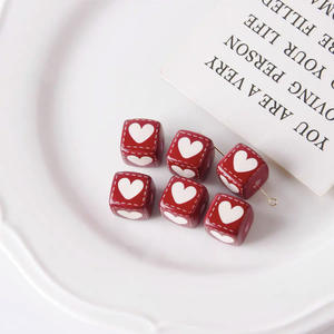 Cartoon Printed DIY Mobile Phone Chain Accessories Warm Color Sugar Cube Acrylic Beads <b>Plastic</b> & Lucite Square & <b>Sweet</b> - Product Image 4