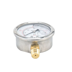 Manomètre à tube Bourdon à double anneau NPT 1/4'' transparent, à huile <span class=keywords><strong>de</strong></span> silicone, 0-30 psi, en promotion - Product Image 4