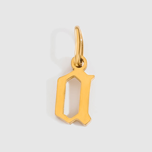 <span class=keywords><strong>Minúsculas</strong></span> a Z 26 Letra Charm Colgante Acero inoxidable 14K 18K Chapado en oro Pulsera personalizada Collar DIY Fabricación Precio de fábrica - Product Image 5