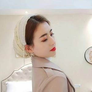 Sombrero de mujer con diseño hueco y listones, tela de encaje de nailon transpirable y ecológica para exteriores en verano, adecuado para todas las estaciones. - Product Image 1