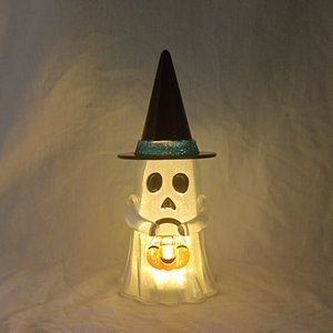 Jouet à presser lumineux LED d'Halloween, fantôme dans une citrouille, jouet anti-stress, fournitures de fête, cadeau pour enfants - Product Image 3