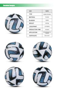 Balón de Fútbol Profesional Cosido a Máquina de Cuero PU, Talla 5, Ligero y Duradero para Entrenamiento y Partidos - Product Image 4