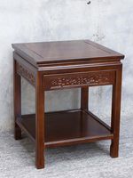 Support de Bonsaï et Table d'Appoint Carrée en Bois d'Orme Style Moderne, Polyvalente pour Aquarium, Table Basse de Salon, Table de Canapé