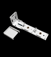 Support mural moderne double face en métal blanc pour rail de rideau, taille personnalisable pour rideaux à plis ondulés - Robuste