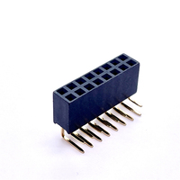 Soulin 2,54mm paso hembra encabezado 2*8 pines ángulo recto 90 grados doble fila coche USB Cable conector latón contacto para PCB