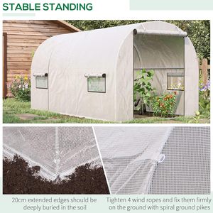 Invernadero de túnel sin llamar blanco fácil de usar Invernadero de jardín de fácil montaje con puertas Ventanas para <span class=keywords><strong>hierbas</strong></span> - Product Image 3